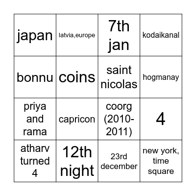 Bingo Card