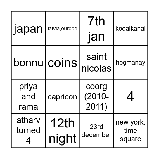 Bingo Card