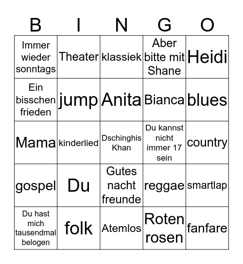 Muziekbingo - Huub Emmers Bingo Card