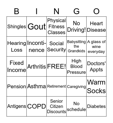 Diseases Bingo Card