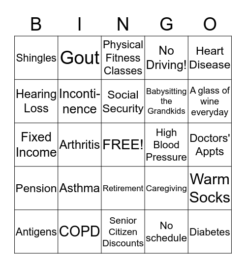 Diseases Bingo Card