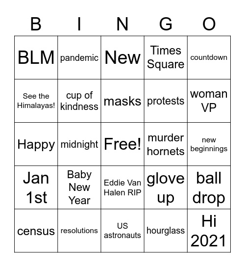 2021 we've been waiting for you! Bingo Card