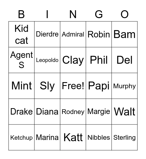 Animal Crossing Bingo Card