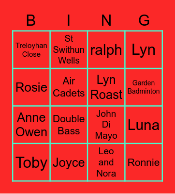 PrEsToN BiNgO Card