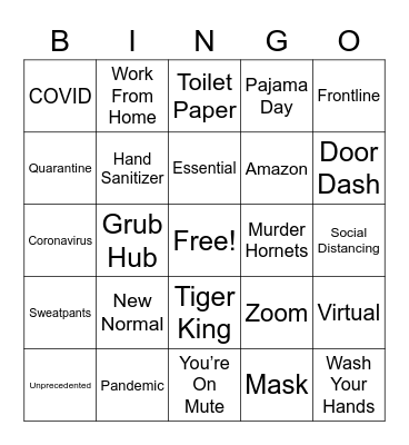 2020 Bingo Card