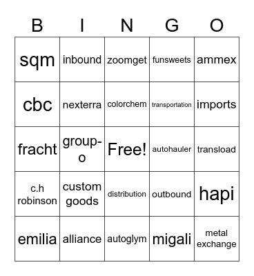 HWC BINGO Card