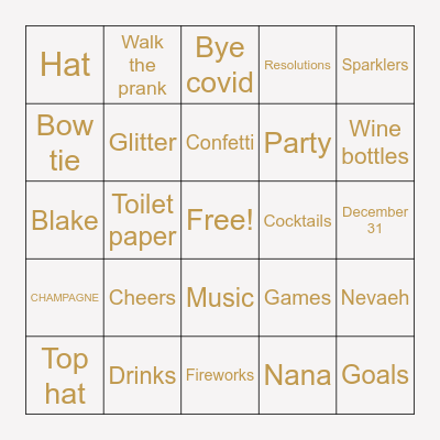 CHEERS TO 2021 🥂 Bingo Card