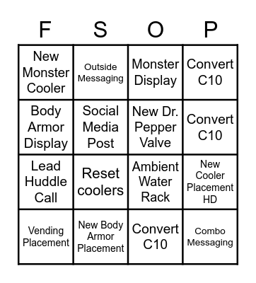 FSOP Bingo! Bingo Card