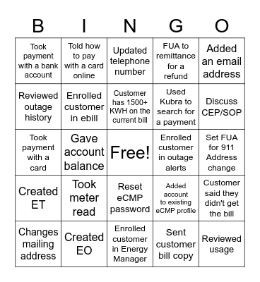 Bingo Card