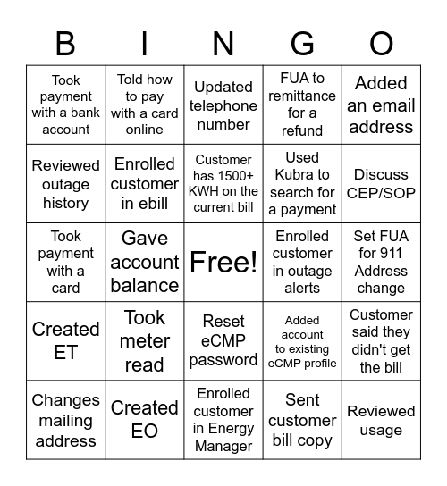 Bingo Card