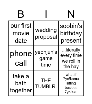 eizen and haru's moments in 2020  ♡ Bingo Card