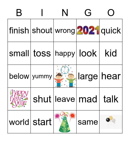 Synonyms Bingo Card