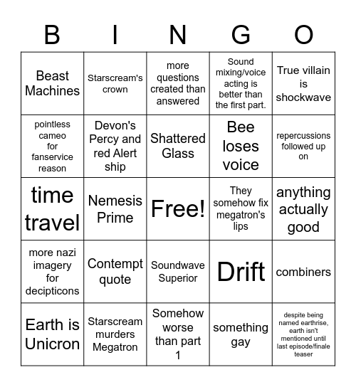 Earthrise Bingo Card