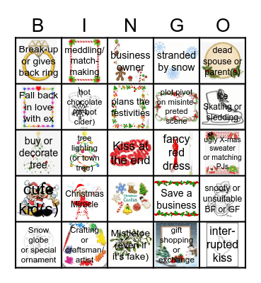 Christmas Movie Bingo Card