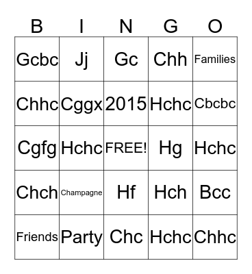 Happy New Year Bingo  Bingo Card