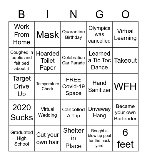 2020 SUCKS Bingo Card