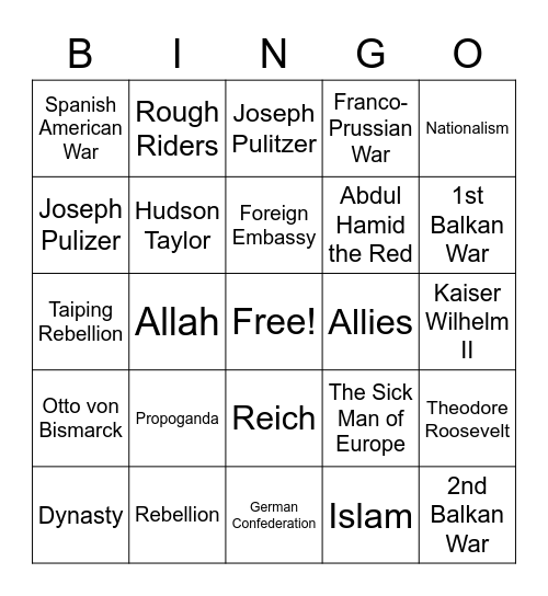 Y4U3 -- Week 1 and 2 Bingo Card