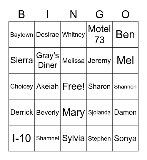 Family BINGO Card