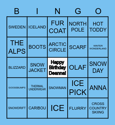 LET IT SNOW Bingo Card