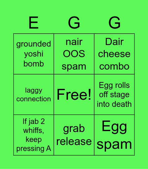 Low-level Yoshi bingo Card