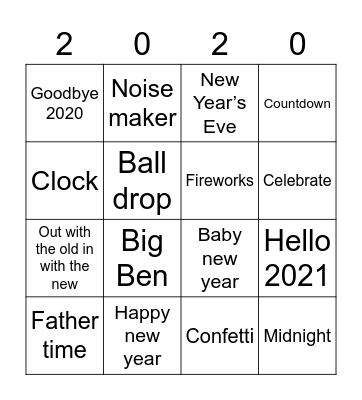 🥳🎊🎆Happy new year!!! 🥳🎊🎆 Bingo Card
