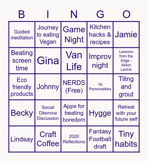 Nerd Circle Bingo Card