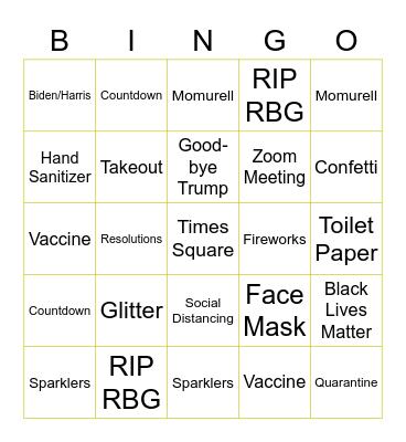 Happy 2020 Bingo! Bingo Card