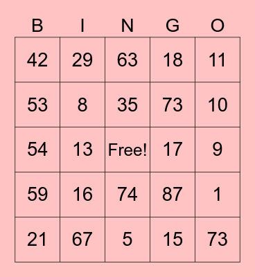 New Year Bingo! Bingo Card