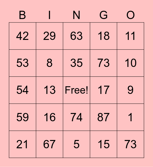 New Year Bingo! Bingo Card