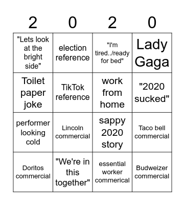 2020 Bingo Card