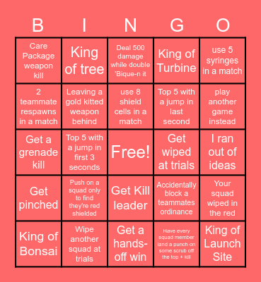 Apex Bingo Card
