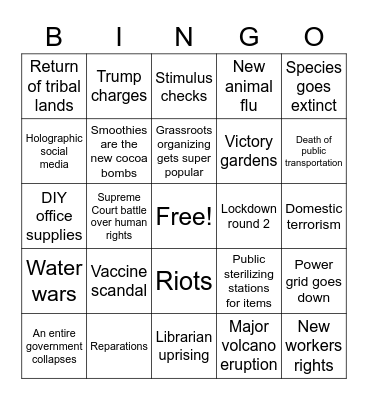 2021 Bingo Card