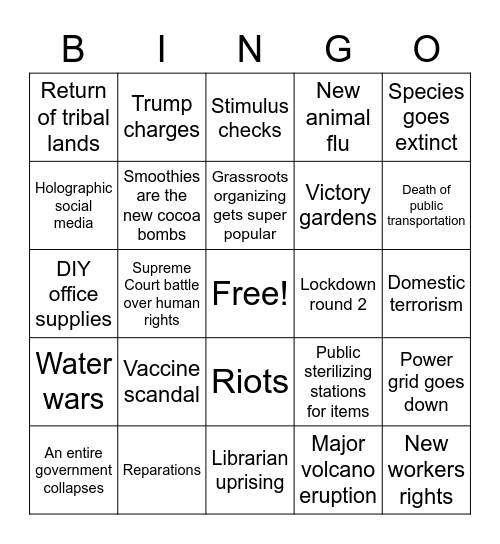 2021 Bingo Card