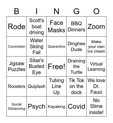2020 New Year's Eve Cohen/Hirshson Extravaganza Bingo Card