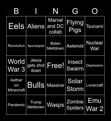 2021 Bingo Card