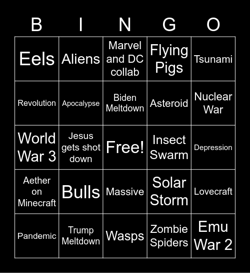 2021 Bingo Card