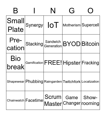 BUZZ WORDS BINGO Card