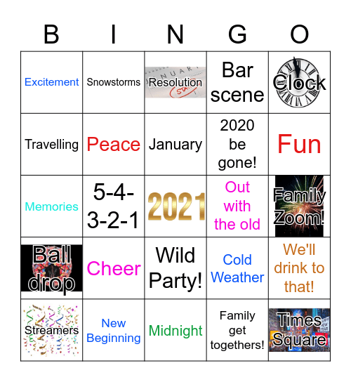 New Years Bingo Card