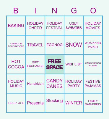 Holiday Bingo! Bingo Card