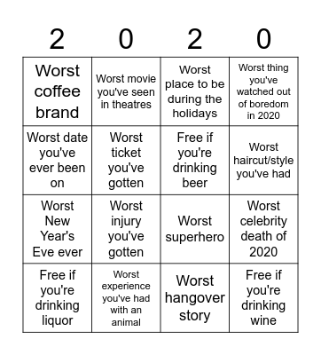 The Worst Bingo Card