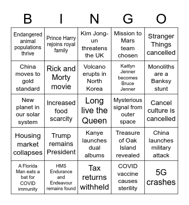 2021 Bingo Card