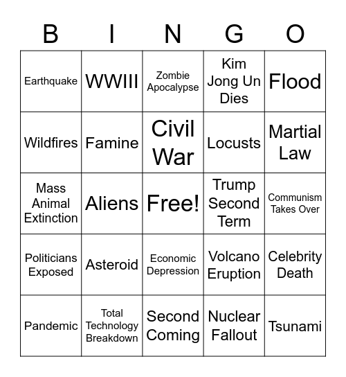 2020 BINGO Card