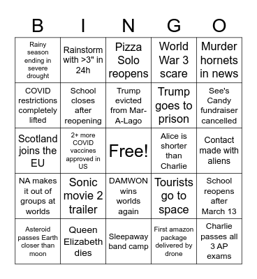 2021 Bingo Card