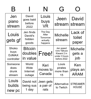 2021 Bingo Card