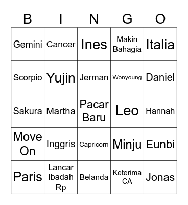Bingo Card