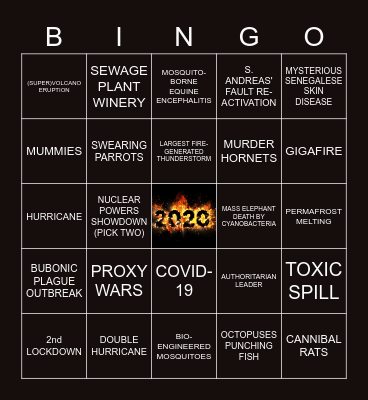 IT'S TWO THOUSAND AND TWENTY, BABY! Bingo Card