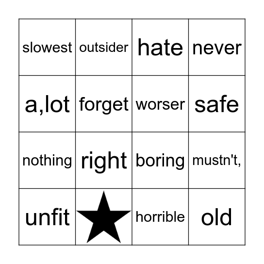 BINGO Card