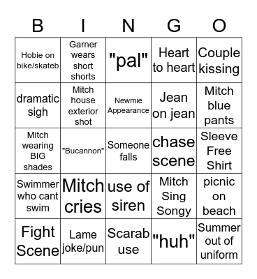Baywatch Bingo 2 Bingo Card