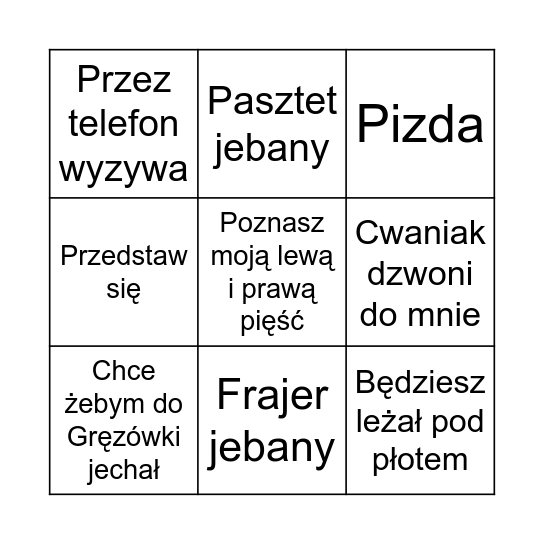 Bocian Bingo Card