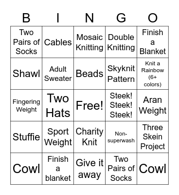 Craft your Buns 2021 Bingo Card